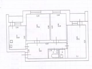 3-комн. квартира, 73.8 м², 1/4 этаж