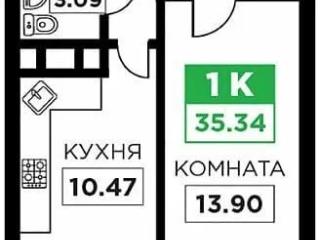1-комн. квартира, 36 м², 9/24 этаж
