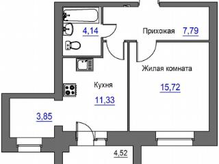 1-комн. квартира, 45.1 м², 7/9 этаж