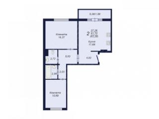 2-комн. квартира, 63.28 м², 9/10 этаж