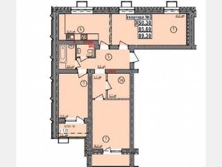 3-комн. квартира, 89.3 м², 5/5 этаж