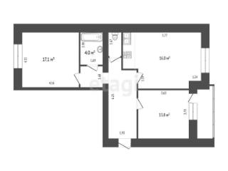 2-комн. квартира, 72.2 м², 7/9 этаж