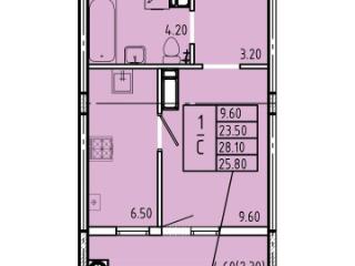 Студия, 28.5 м², 3/10 этаж