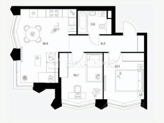 2-комн. квартира, 49.1 м², 21/31 этаж
