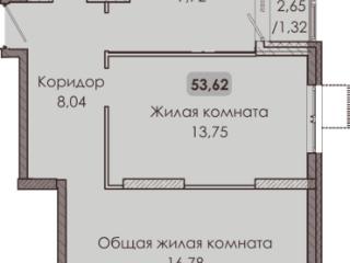 2-комн. квартира, 53.62 м², 9/9 этаж