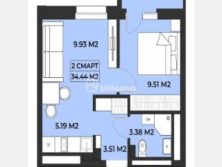 2-комн. квартира, 29.5 м², 3/19 этаж