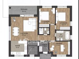 1-этажный дом, 125 м², 10 соток