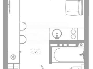 Студия, 5 м², 2/18 этаж