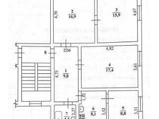 3-комн. квартира, 81.3 м², 2/2 этаж