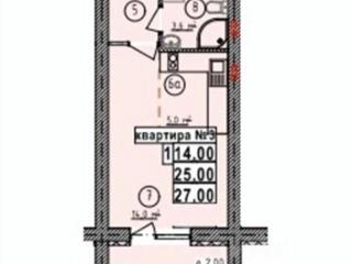 Студия, 27 м², 2/5 этаж