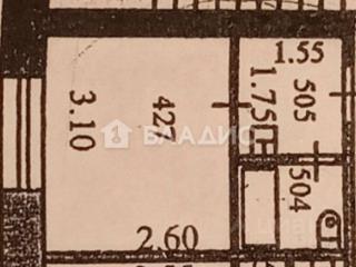 Студия, 12.7 м², 4/5 этаж