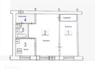 2-комн. квартира, 44.5 м², 1/5 этаж