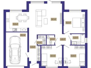 1-этажный дом, 123 м², 6 соток