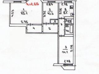 3-комн. квартира, 72.3 м², 5/5 этаж