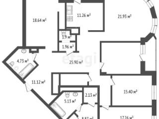 4-комн. квартира, 124 м², 4/20 этаж