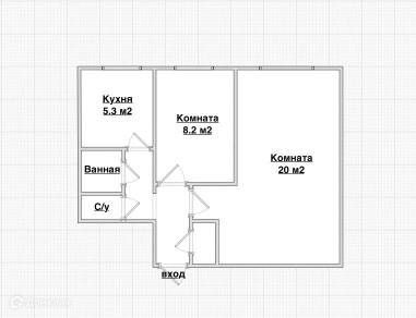 2-комн. квартира, 41 м2, 1/9 этаж