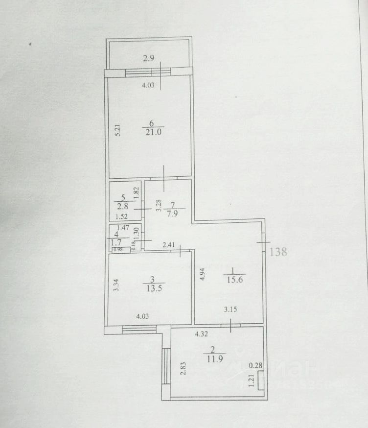 2-комн., 74 м², 8/9 этаж