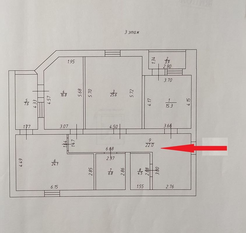 3-комн., 124.7 м², 3/6 этаж