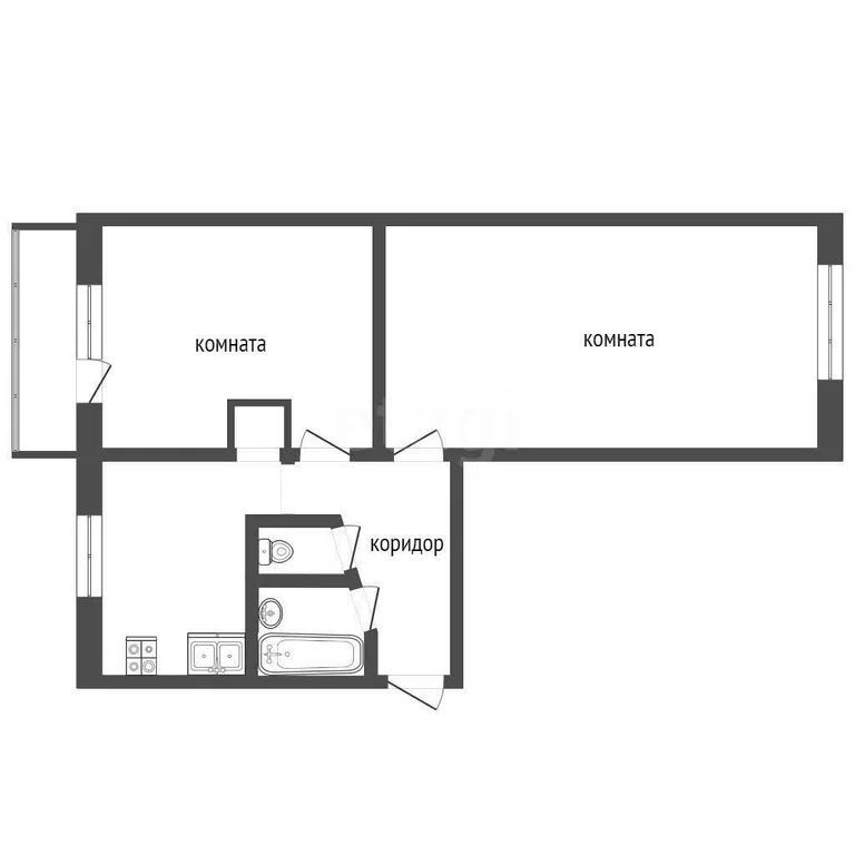 2-комн., 45 м², 3/5 этаж