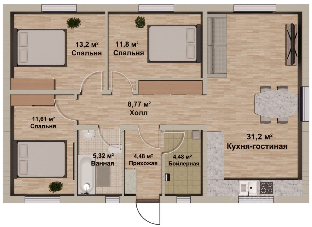 Дом, 91 м², 8 соток