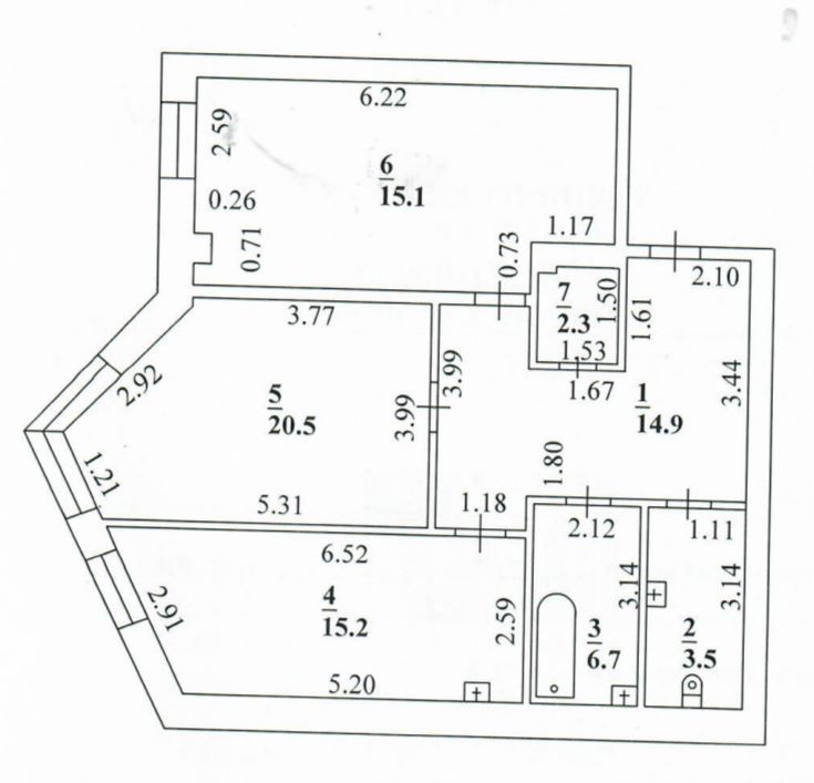2-комн. квартира, 78.2 м², 5/6 этаж