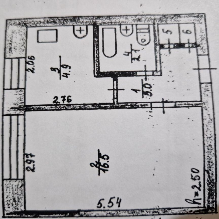 1-комн. квартира, 27.4 м², 2/5 этаж