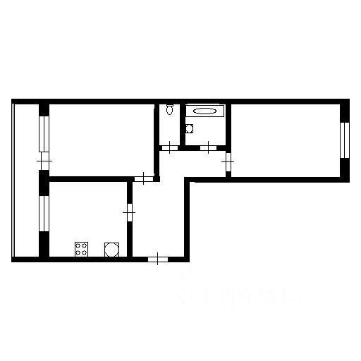 2-комн., Квартира, 49.6 м², 1/5 этаж