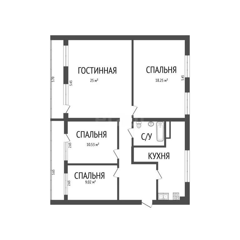 4-комн., 89.6 м², 8/10 этаж