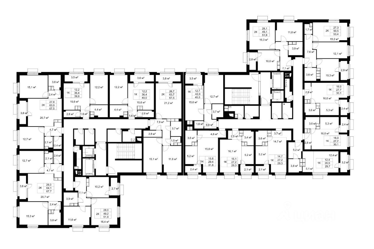 Студия, 31.8 м², 15/19 этаж