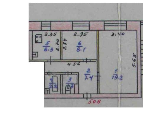 3-комн. квартира, 44.9 м², 1/4 этаж