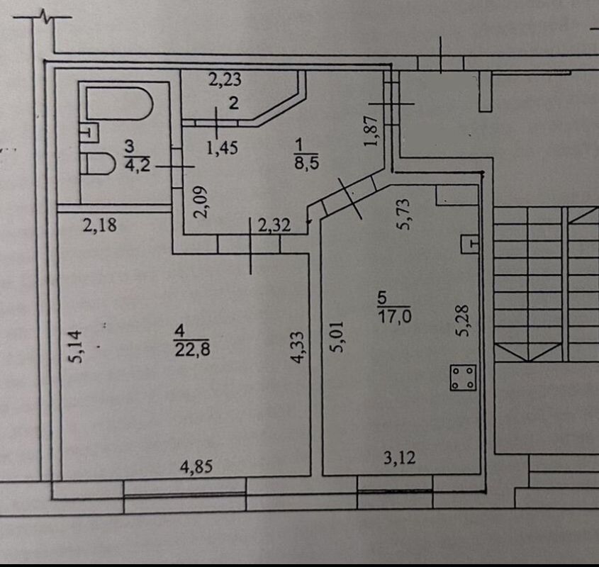1-комн., 54.4 м², 2/3 этаж