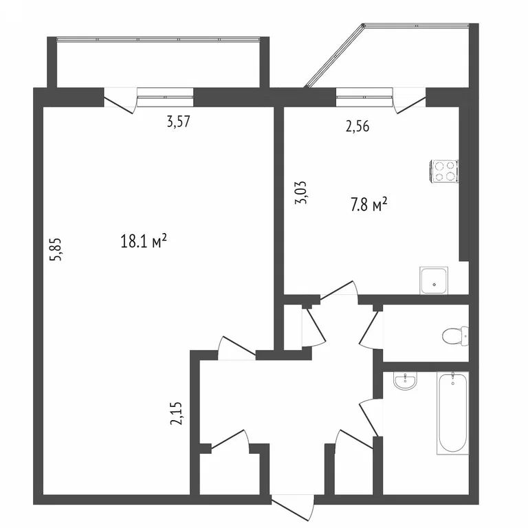 1-комн., 36.4 м², 9/9 этаж