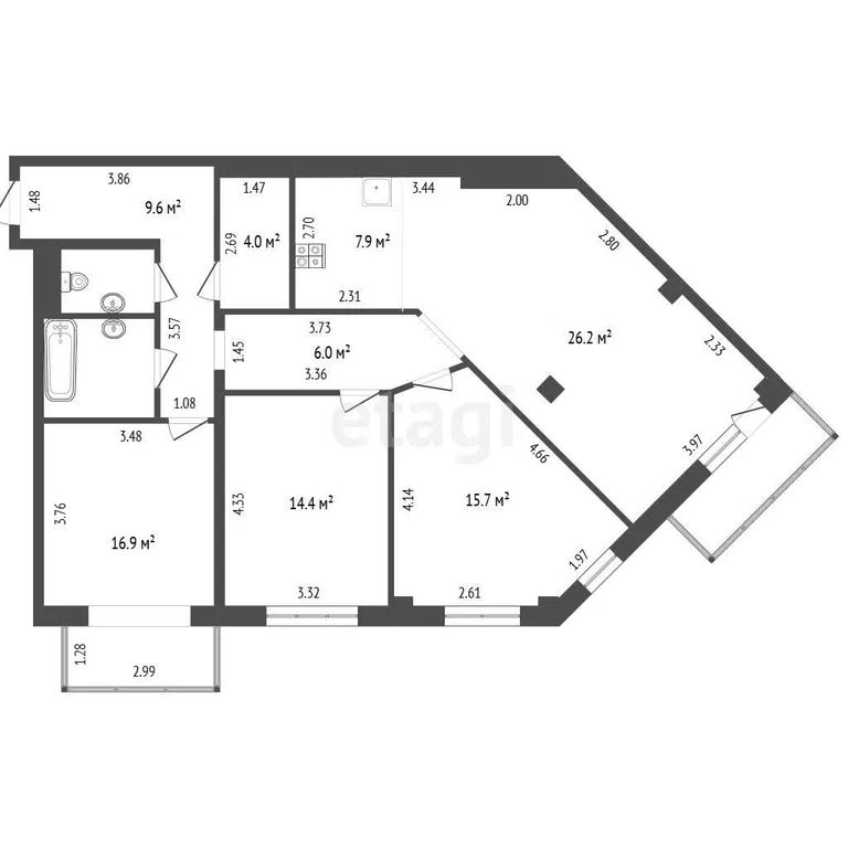 3-комн., 111 м², 15/16 этаж