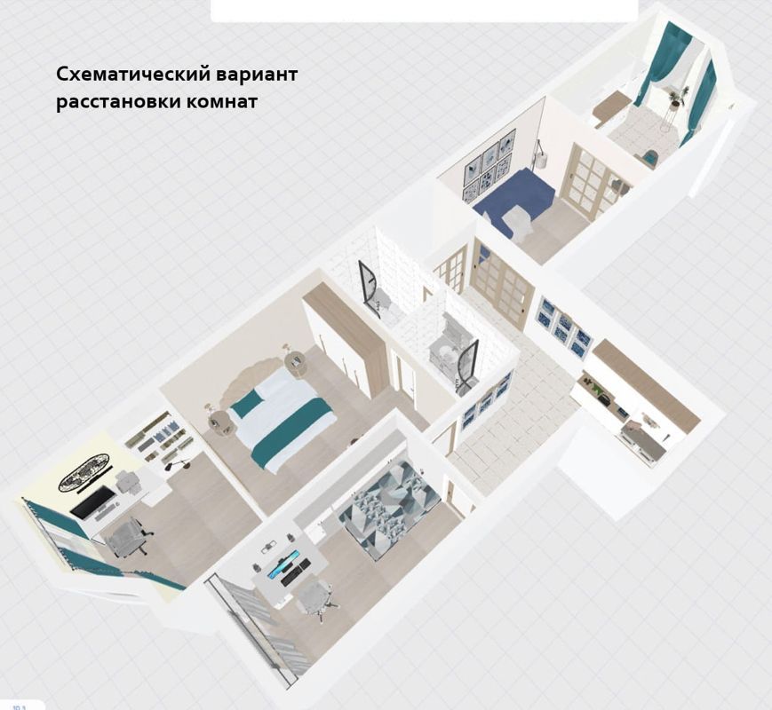 3-комн., 82.8 м², 2/2 этаж