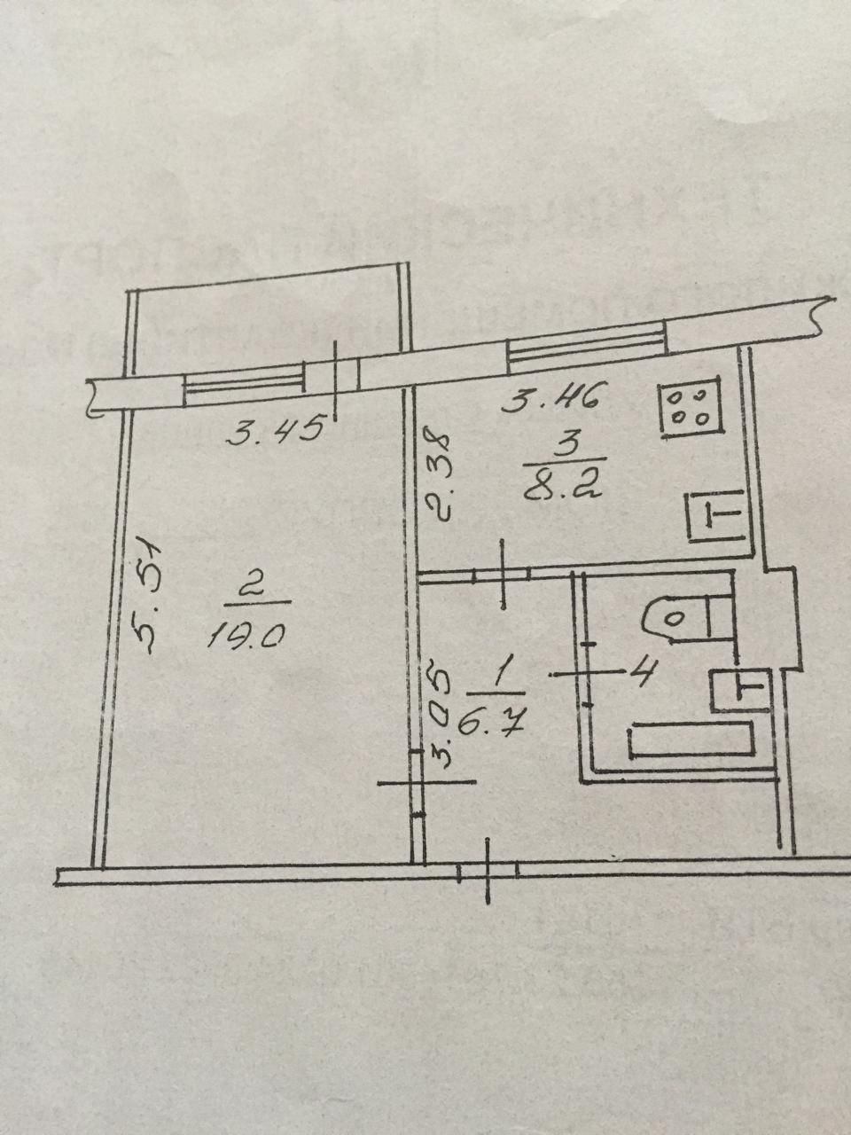 1-комн., 37 м², 3 этаж