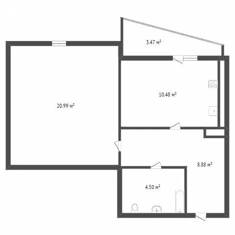 1-комн., 46 м², 6/16 этаж