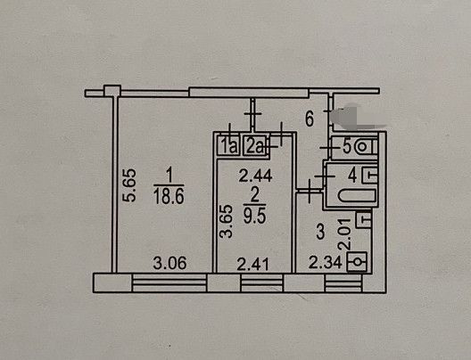 2-комн., 42 м², 2/9 этаж