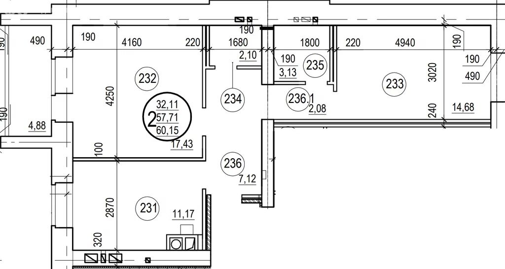 2-комн., 62.59 м², 7/10 этаж