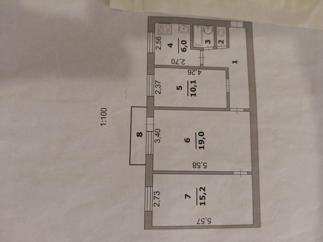 3-комн., 62 м², 5/5 этаж