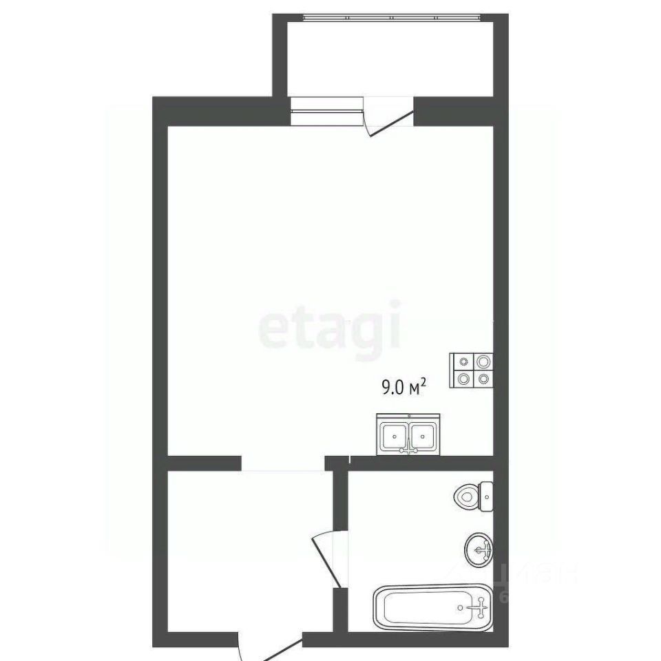 Студия, 28.7 м2, 7/19 этаж