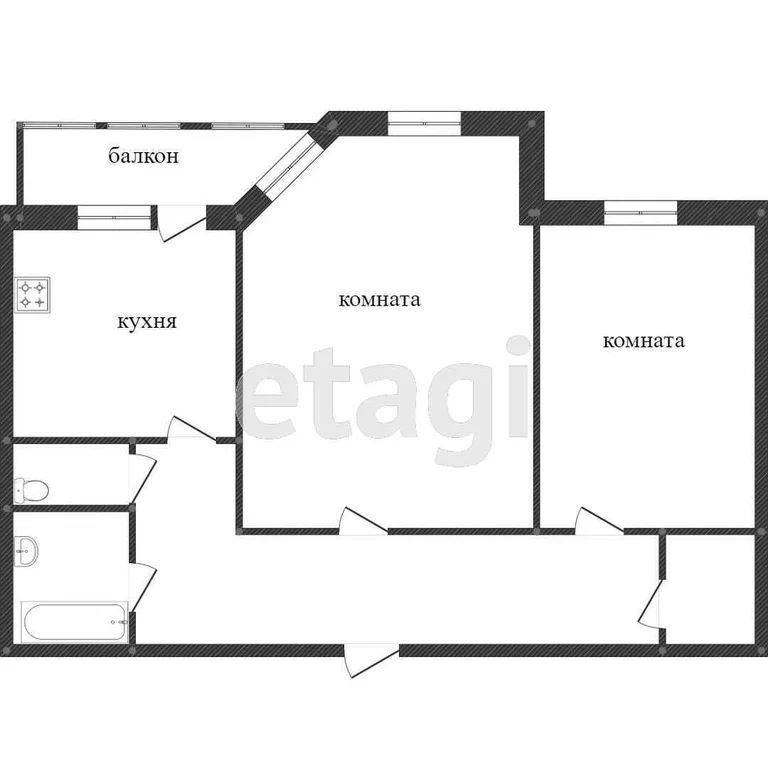 2-комн., 55.7 м², 9/9 этаж