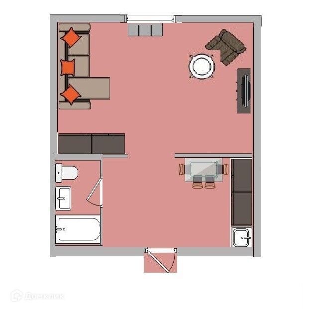 Студия, 23 м², 2/2 этаж