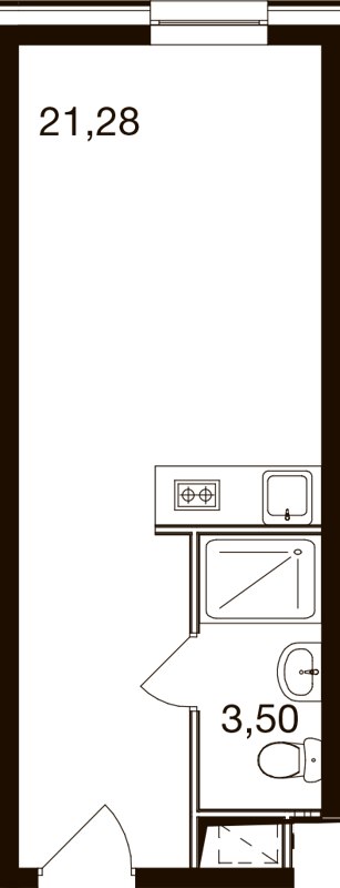 Студия, 24.9 м², 3/18 этаж