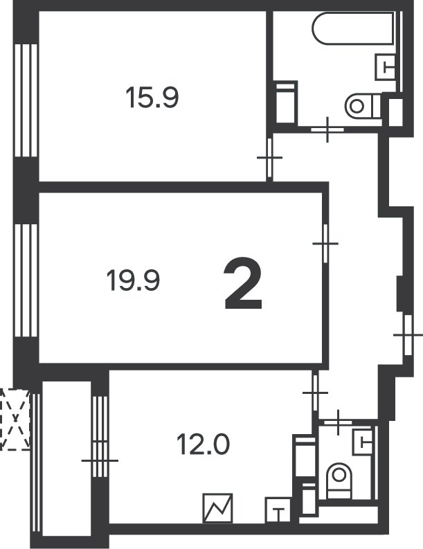 2-комн., 63.1 м², 16/23 этаж