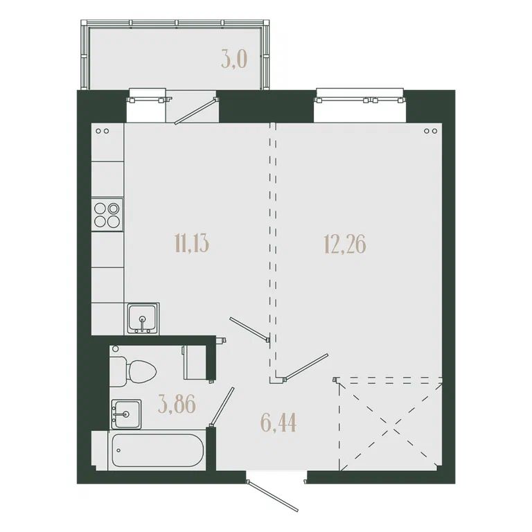1-комн., 36.69 м², 4/8 этаж