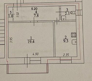 1-комн., 39.8 м², 2/2 этаж