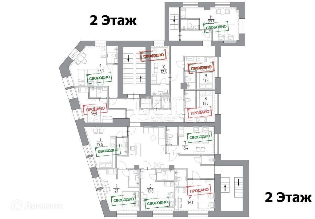 1-комн., 13.1 м², 3/4 этаж