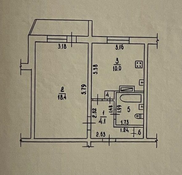 1-комн., 36.8 м², 5/5 этаж