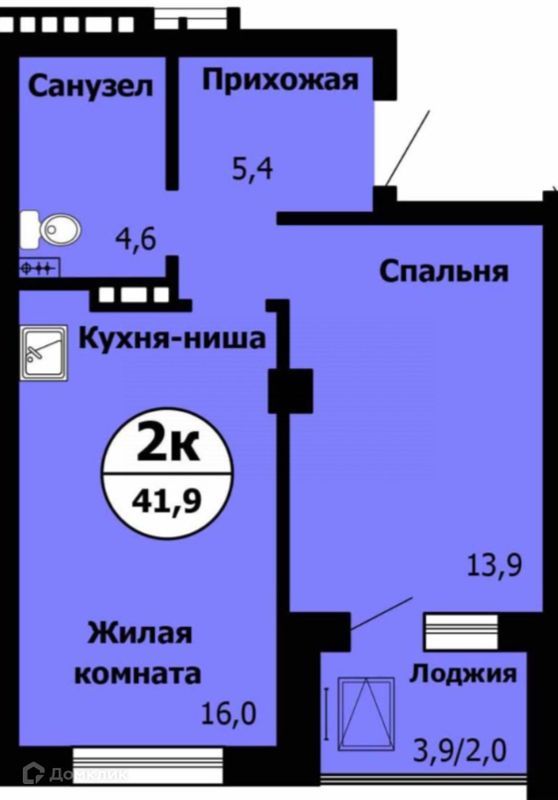 1-комн., 42.2 м², 3/23 этаж
