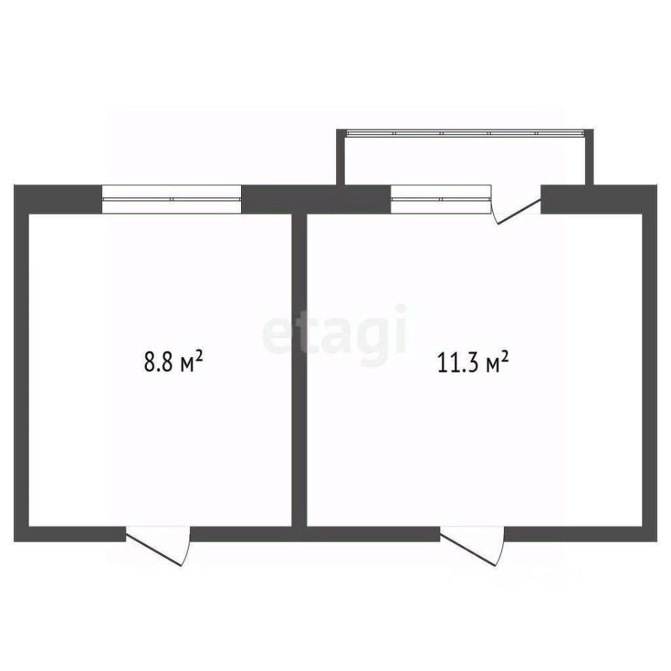 20.1 м², 2/3 этаж, 2-комн.